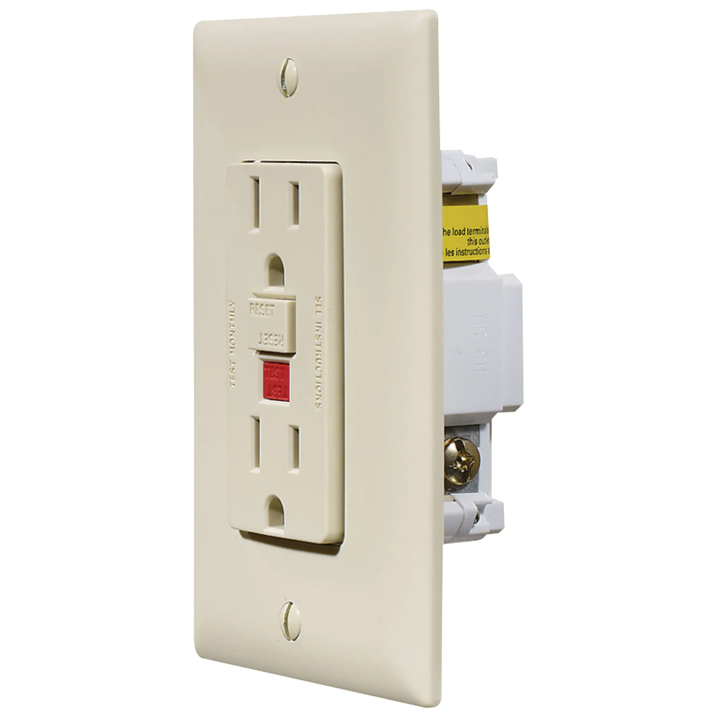 RV Designer S803, Dual GFCI Outlet with Cover Plate, Ivory, AC Electrical