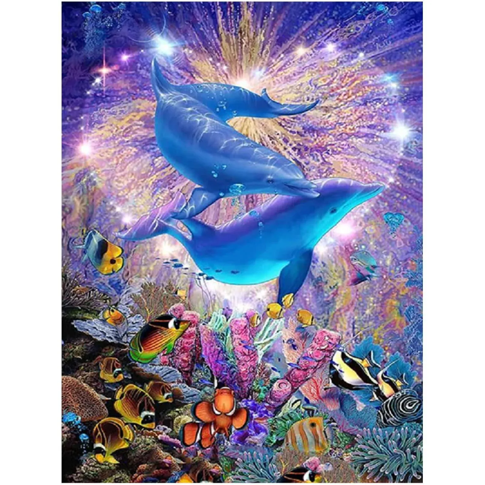 KTHOFCY 5D DIY Diamond Painting Kits for Adults Kids Dolphin Full Drill ...