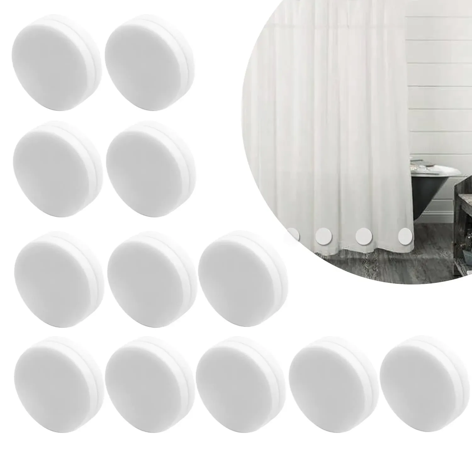 SHOWER CURTAIN WEIGHTS Magnetic Waterproof 24 Pcs WATERLUU