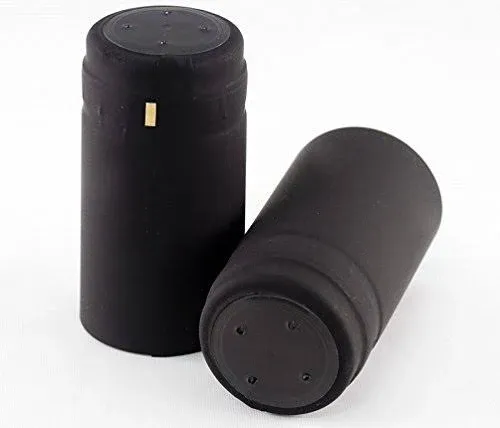 Shrink Caps for Wine Bottles - Matte Black 50 count (36x50)