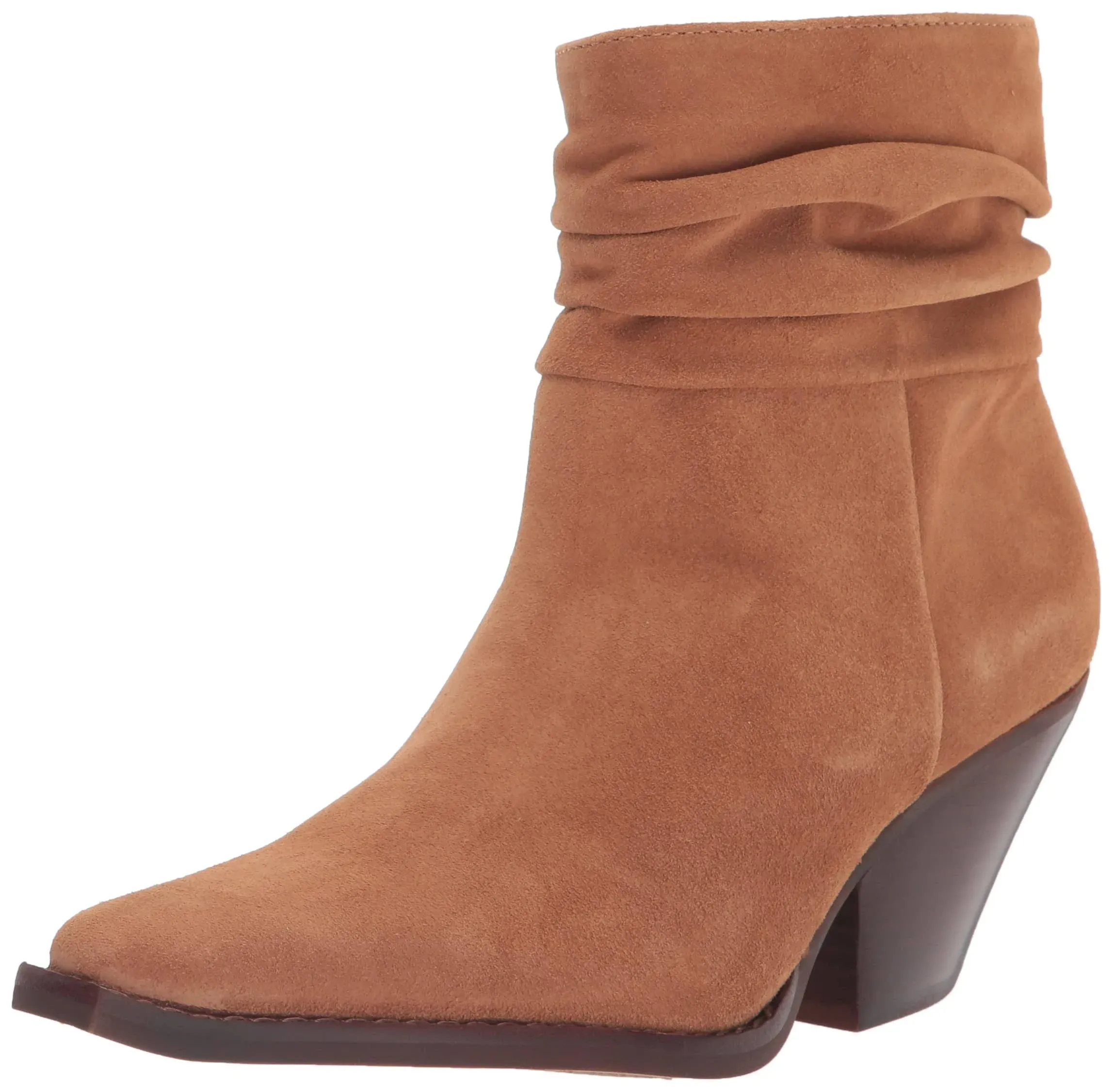 Nerlinji Womens Suede Pointed Toe Ankle Boots In Brown