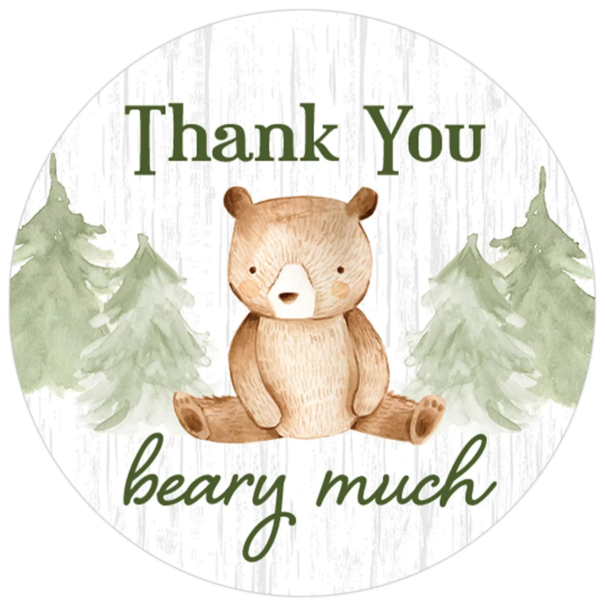 Woodland Bear: Thank You Beary Much Stickers - 40 Stickers