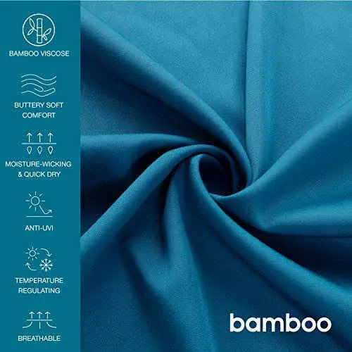 Bedsure Bamboo Pillow Cases for Kids Standard Size Set of 2 - Teal Cooling Pillowcases 2 Pack with Envelope Closure, Cool and Breathable Pillow Case, 20x26 inches