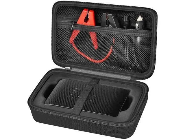 Case for Halo Bolt 58830/57720/ Air 58830/ ACDC Max 55500 mWh/ Air + Portable Emergency Power Kit, Storage Holder for Air Nozzles, Extra Accessory, Car Jump Starter, and Charger- Black (Box Only)