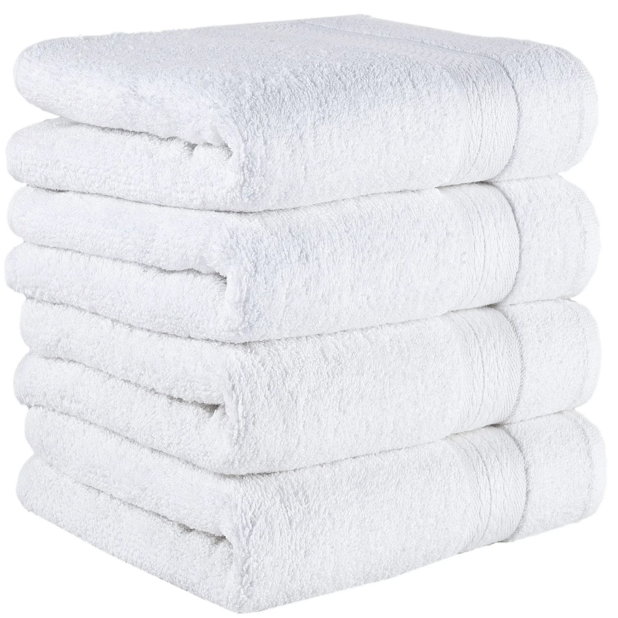 REGAL RUBY Quick-Dry 4 Pieces White Hand Towels - Bath Linen Set - Highly....B17