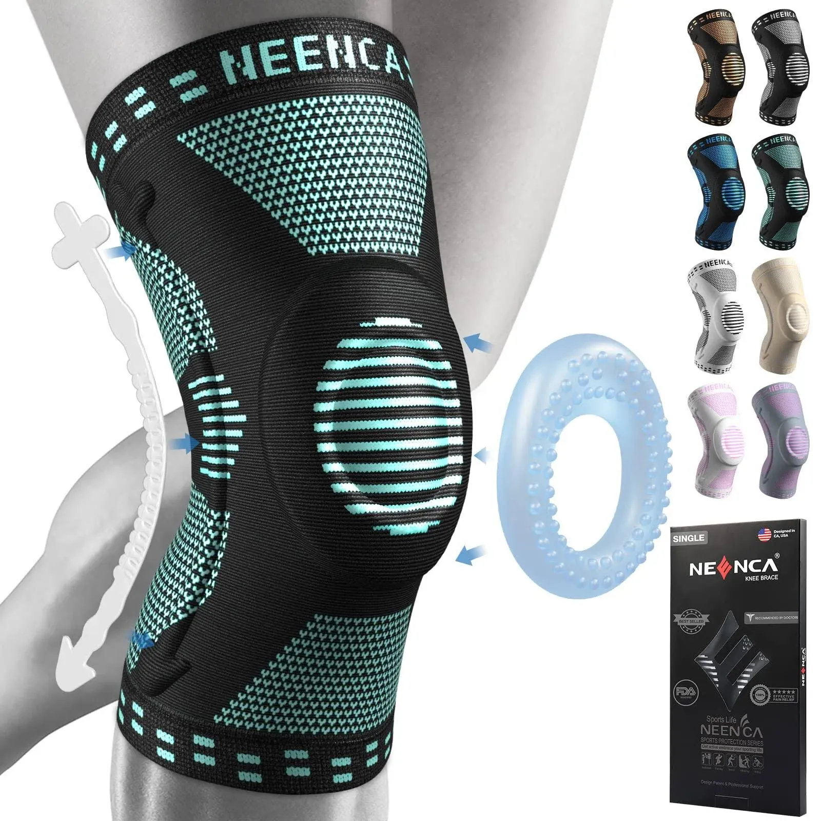 NEENCA Professional Knee Brace for Pain Relief Medical Knee Support with Patella Pad & Side Stabilizers