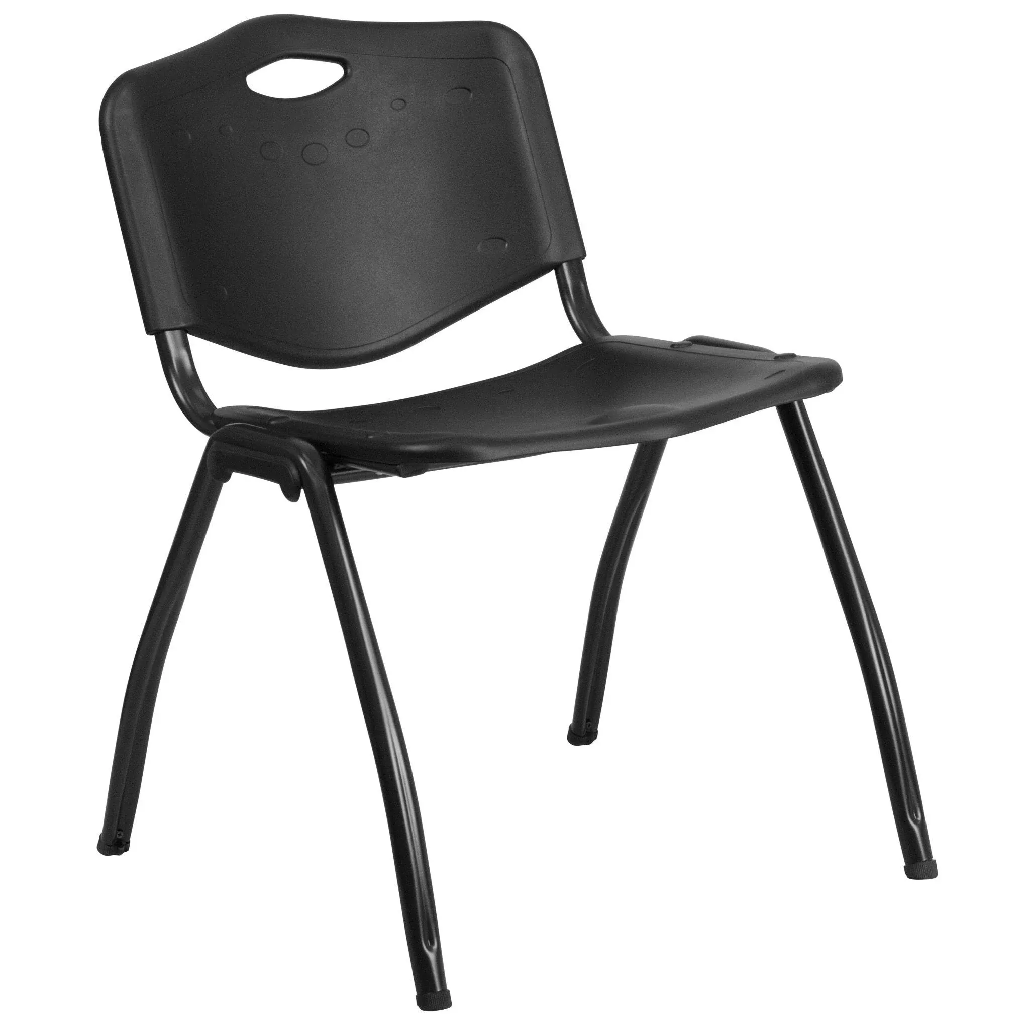 Hercules Series 880 lb. Capacity Black Plastic Stack Chair | Flash Furniture