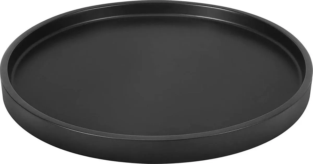 Luxspire Round Vanity Tray, 11 Inch, Matte Black Resin, Countertop Organizer Tray for Perfume, Jewelry, Candle, Coffee Table Decorative Tray