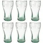 Libbey Coca-Cola 16-3/4-Ounce Glass Tumblers, 6 Count (Pack of 1), Green 