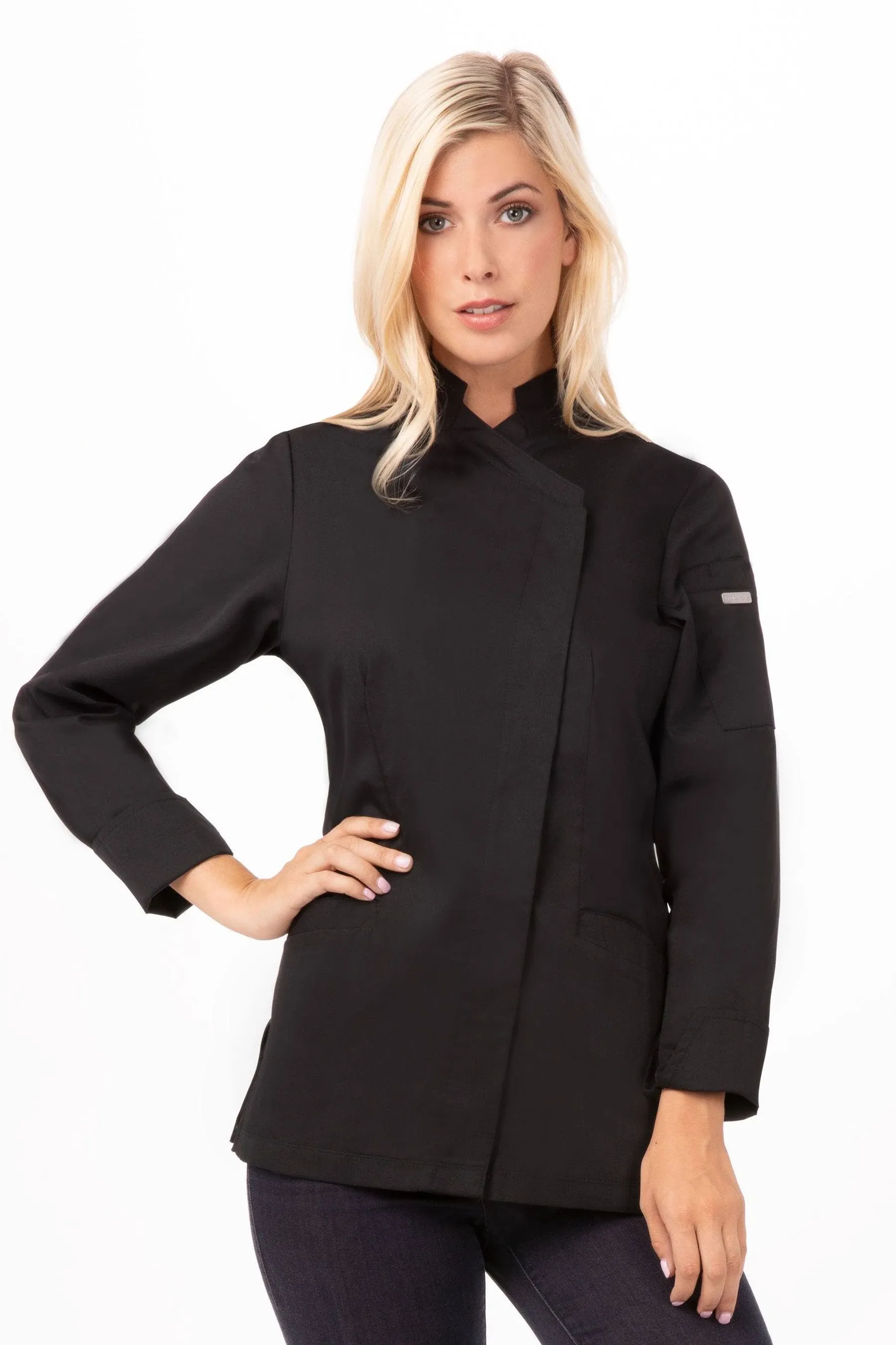 Chef Works Women's Marrakesh V-Series Chef Coat, Black, 2X-Large