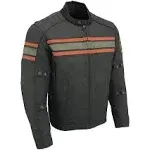 Milwaukee Leather MPM1751 Men's 'Burnt Orange' Leather and Textile Armored Jacket - Medium / Black