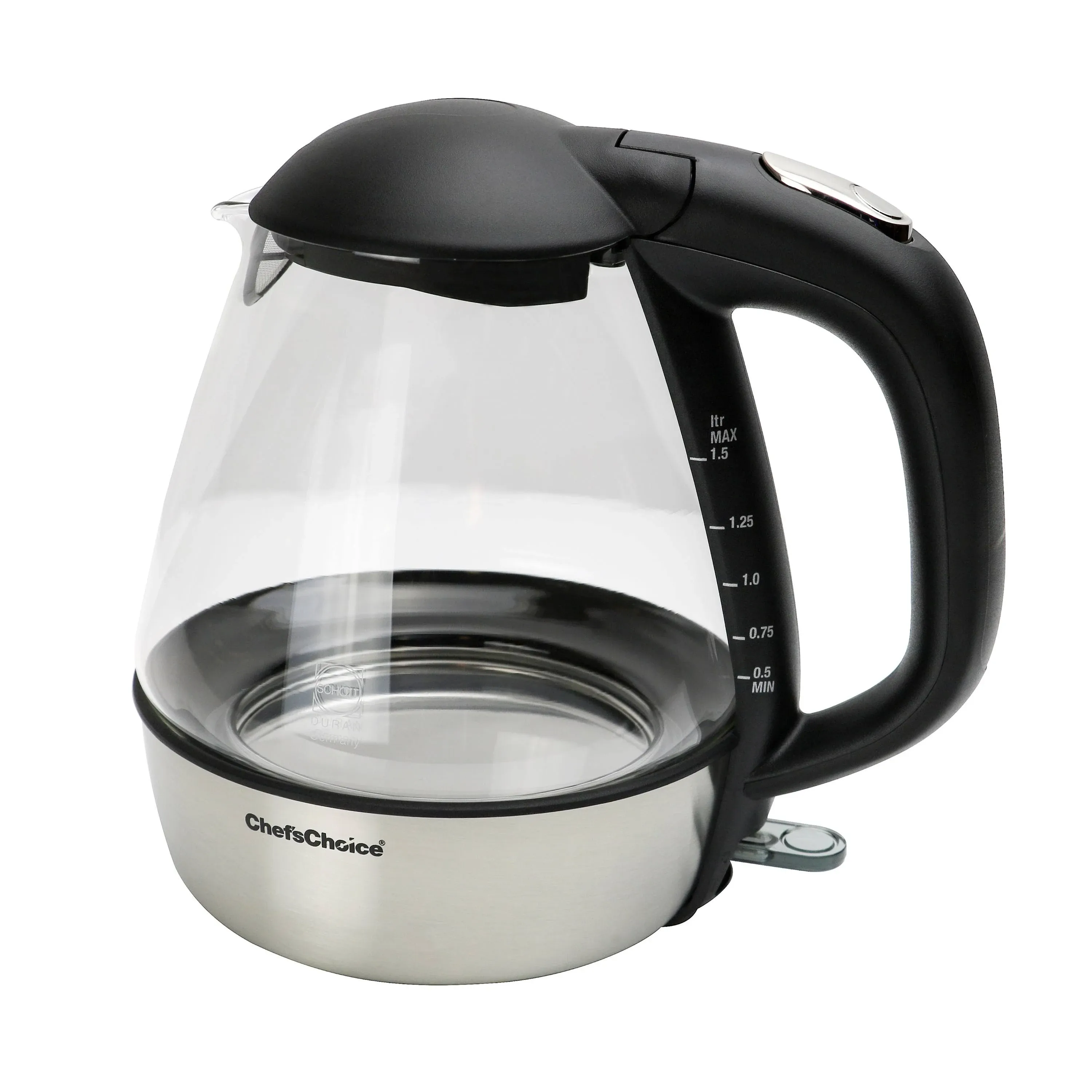 Chef&#039;sChoice 6800001 Cordless Electric Glass Kettle, 1.5 Liter Capacity