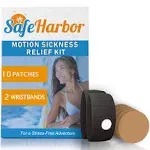 Motion Sickness Relief and Anti Nausea Kit for Your Cruise Essentials | 2 Motion Sickness Bands 10 Natural + Herbal Relief Patches| Works for Children and Adults | Helpful E-Book Included