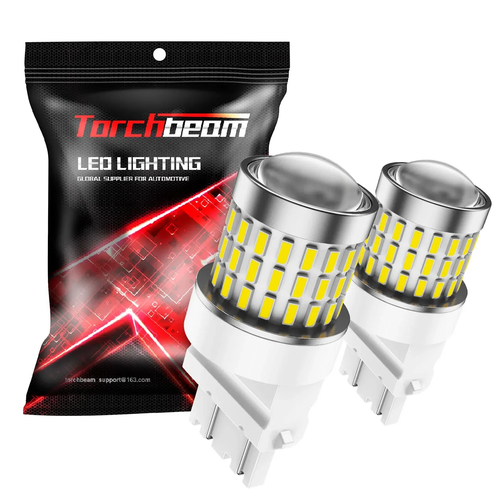 Torchbeam 3157 LED Bulbs for Reverse Lights, Super Bright 3156 4157 3056 3057 4057 3457 Car LED Bulbs, 3000 Lumens 6000K Backup Signal Brake Parking DRL Tail Lights Bulbs Replacement, Pack of 2