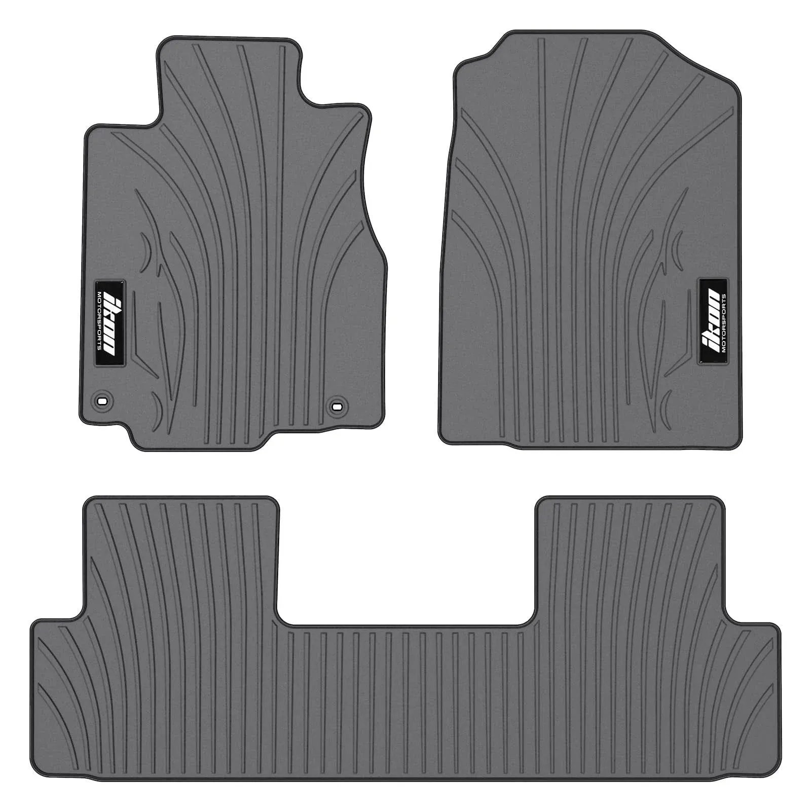 Custom Fit Floor Mats Compatible with 2012-2016 Honda CR-V, Latex Rubber All Seasons Weather Interior Heavy Duty Carpets Black Full Set Front and Second Row by IKON MOTORSPORTS