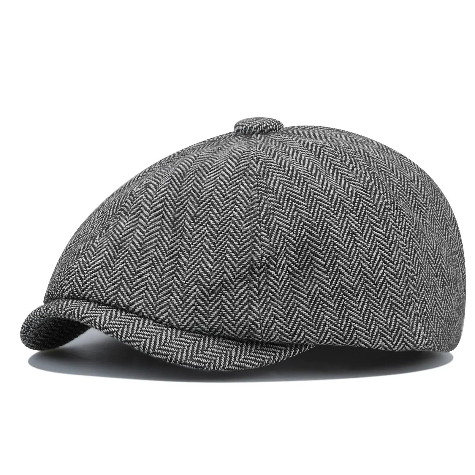 Men&#039;s Tweed Wool Flat Cap Newsboy Cap Fishing Driving Hat