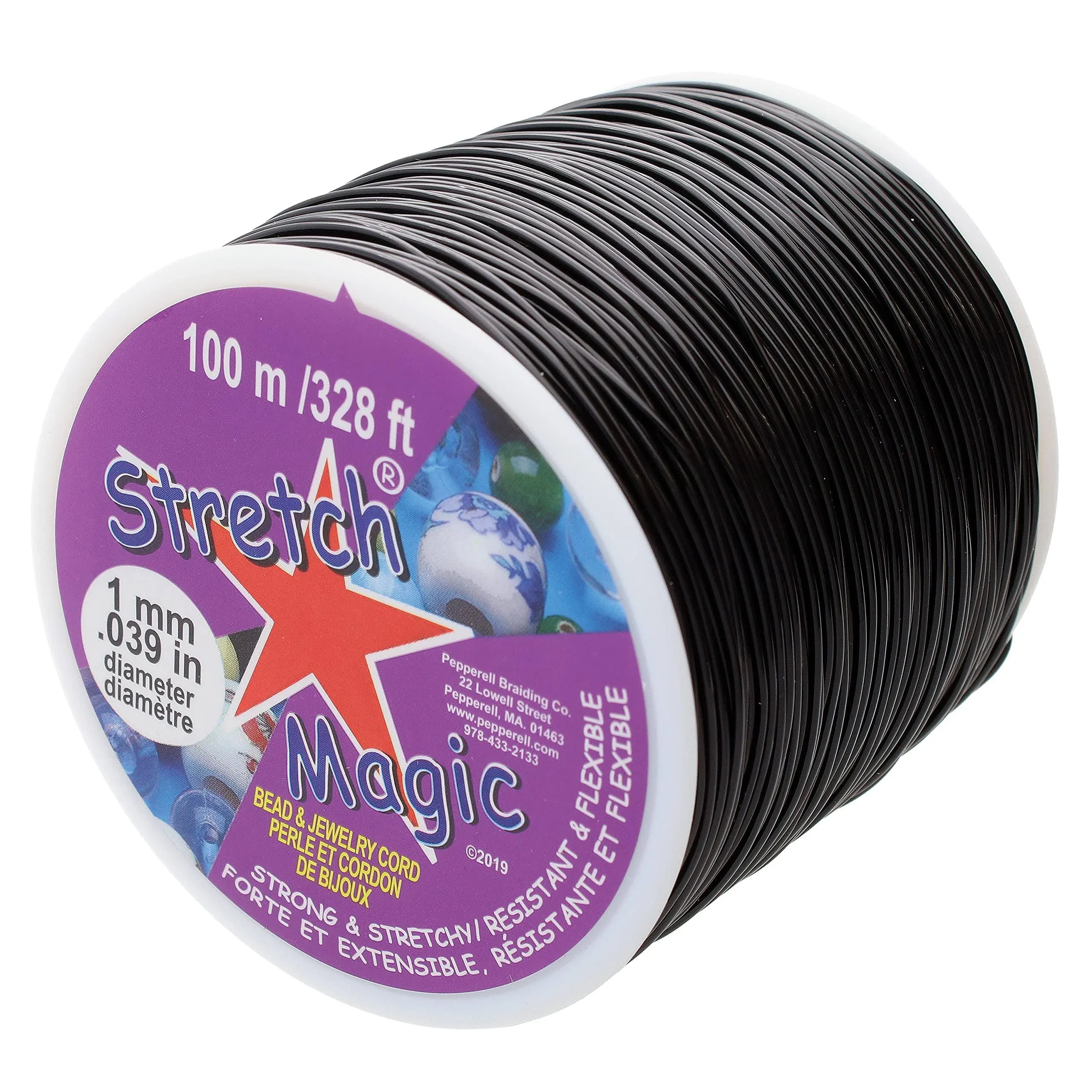 Bulk Stretch Magic Black 100M Spool 1mm Diameter stretchy cord