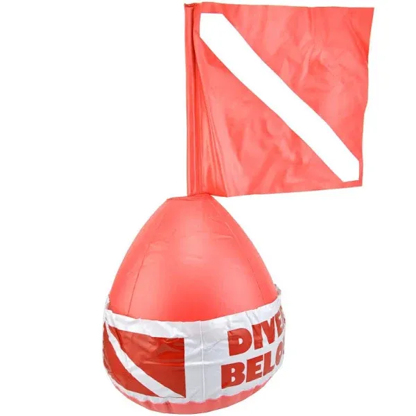 Win Outdoor Diving Red Color Scuba Dive Buoy Surface Marker Inflatable Dive Flag ...