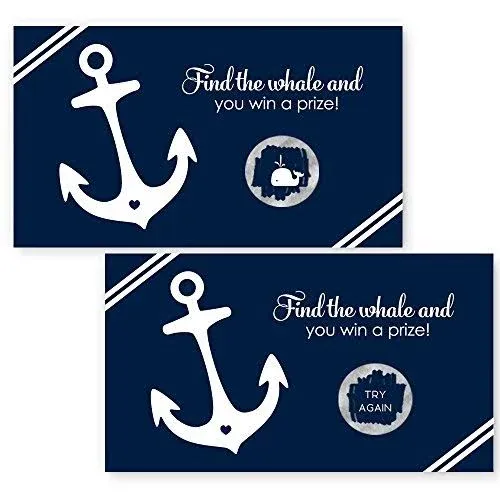 Anchor Scratch Off Game Cards Bridal Shower