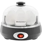 Elite Gourmet EGC007CHC# Rapid Egg Cooker, 7 Easy-To-Peel, Hard, Medium, Soft Boiled Eggs, Poacher, Omelet Maker, Auto Shut-Off, Alarm, 16-Recipe Booklet, Charcoal Grey