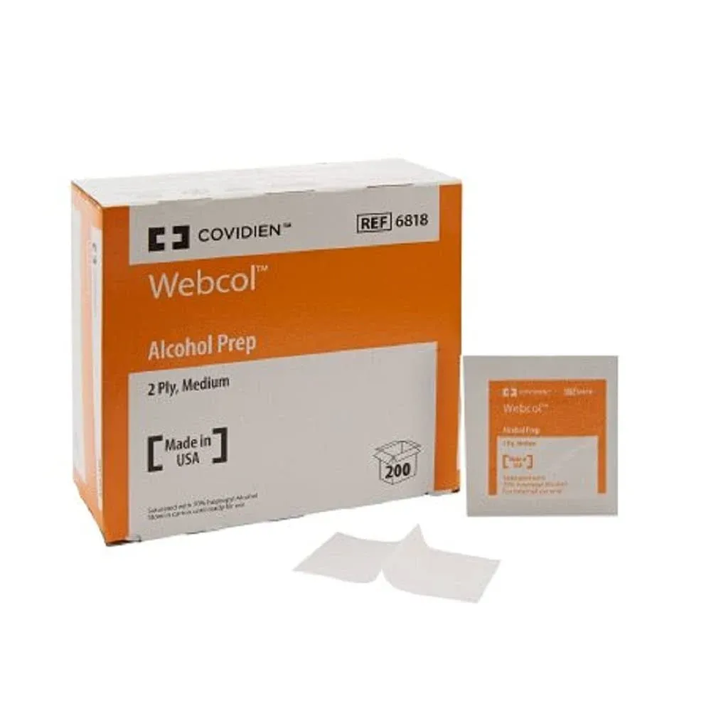 Webcol Alcohol Prep Pad - Carton/200