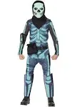 Child Fortnite Glow Skull Trooper Teen Costume XL size 14-16