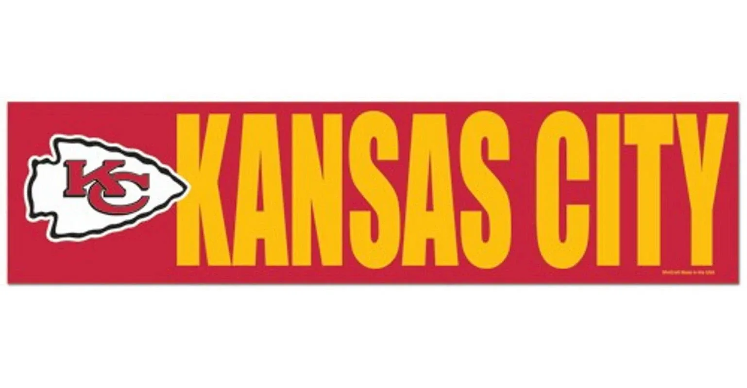 WinCraft NFL Kansas City Chiefs WCR13378713 Bumper Strip, 3" x 12"