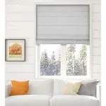 Arlo Blinds Thermal Room Darkening Fabric Roman Shades, Color: Light Gray, Size: 35" W X 60" H, Cordless Lift Window Blinds