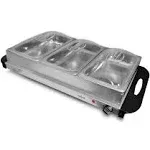 NutriChef Portable 3 Pot Electric Hot Plate Buffet Warmer Serving Dish(Open Box)