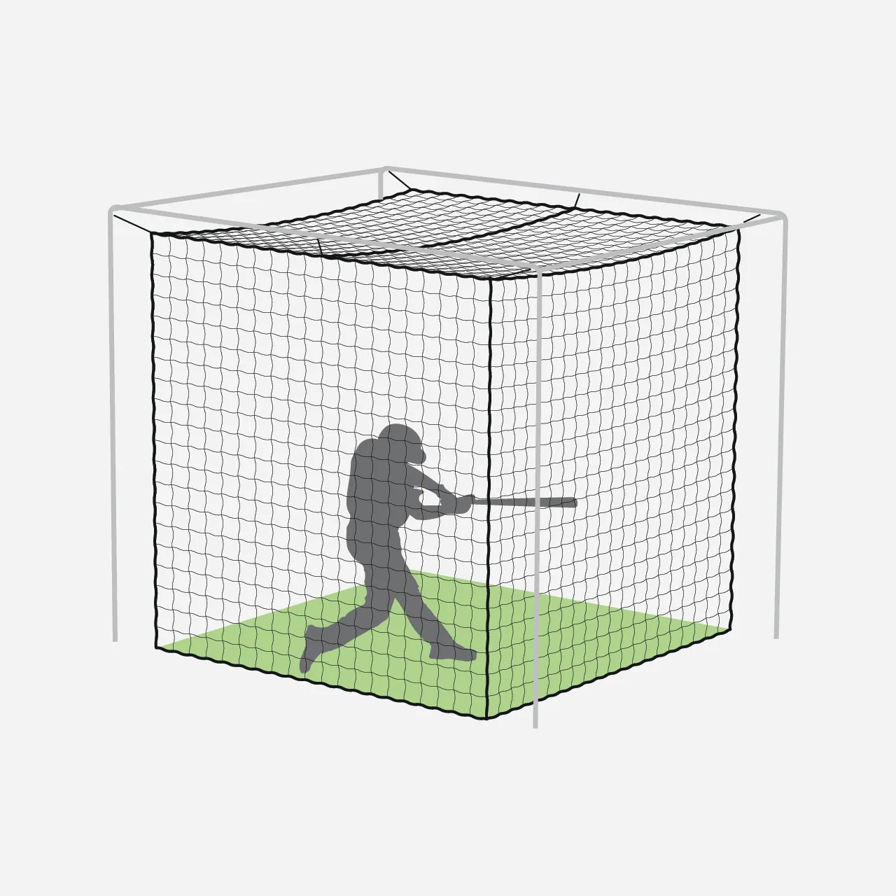 8ft x 8ft x 8ft Mini Baseball Batting Cage Net (#42)