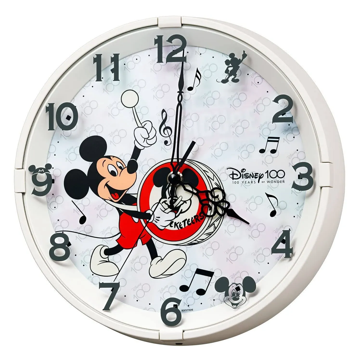 RHYTHM disney Mickey Mouse Wall Clock White Φ28 x 5.2 cm 8MG817MC72