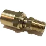 BRASS REUSABLE FITTING ADAPTER 1/4&#034; NPTF MALE X 3/8&#034; HOSE ID X 5/8&#034; HOSE OD Q...