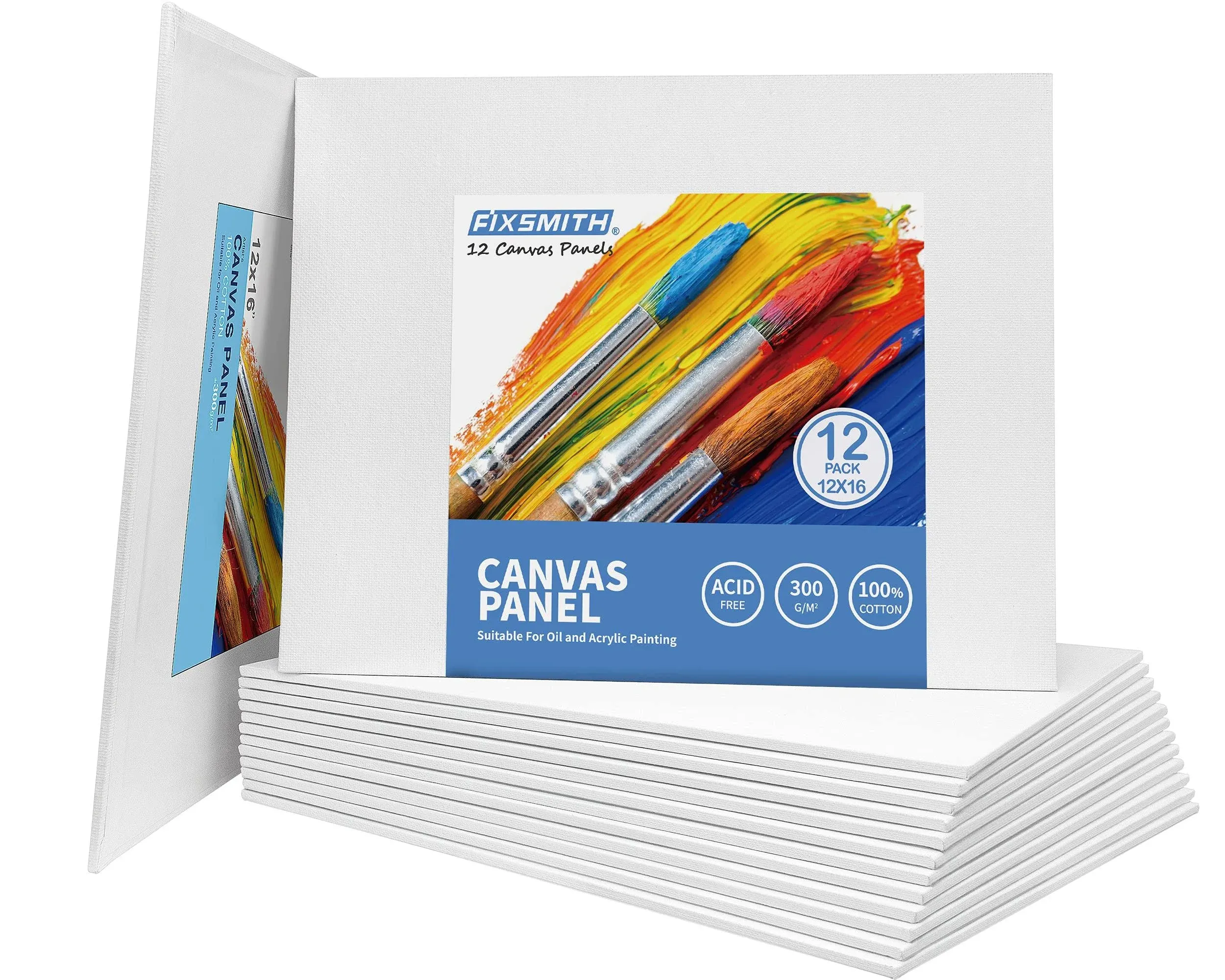 FIXSMITH Painting Canvas Panel Boards -Art Canvas,24 Pack Small Square Canvas...