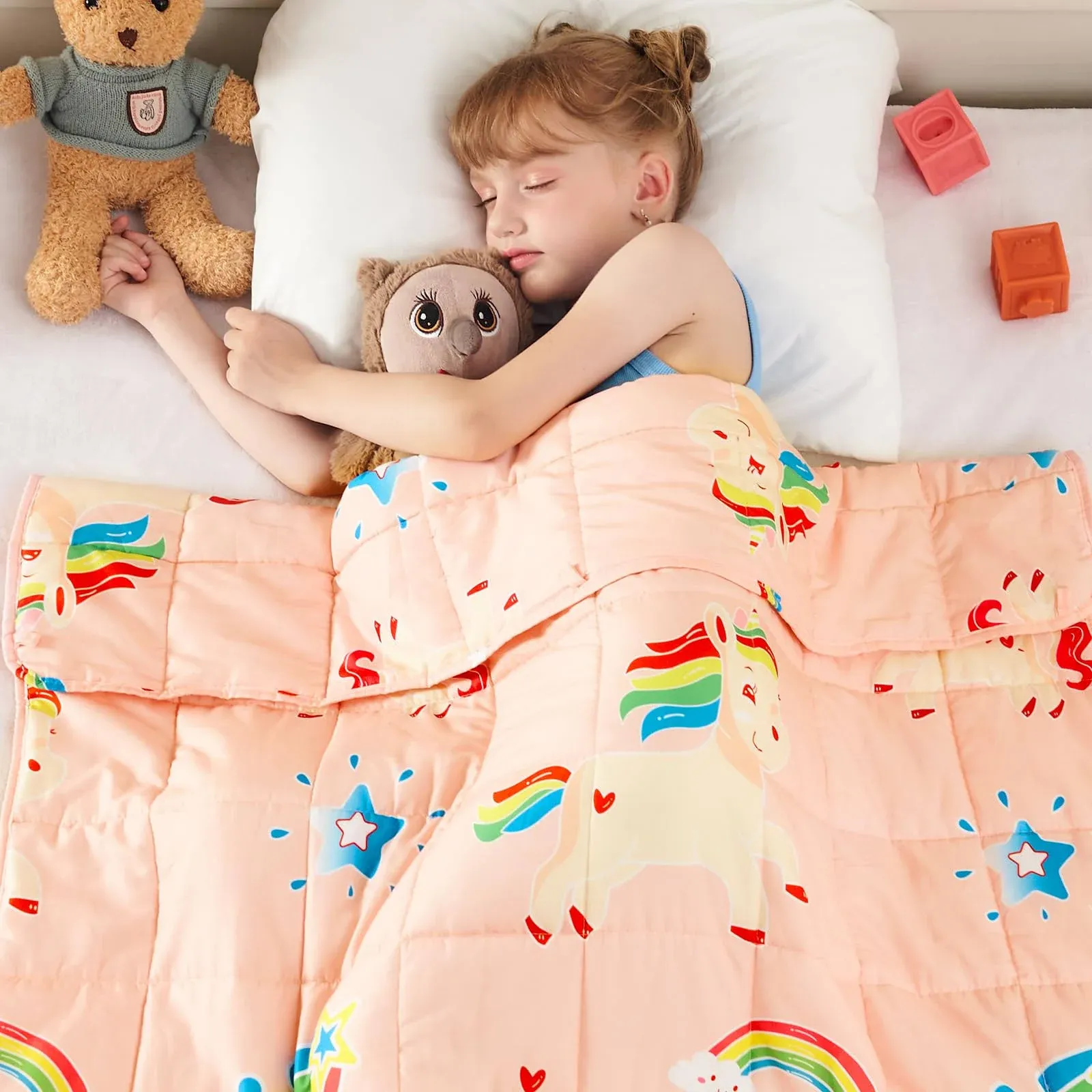 yescool Weighted Blanket Kids 7 Pounds (40&#034;x60&#034;, 40X60-7lbs, Unicorns-pink 