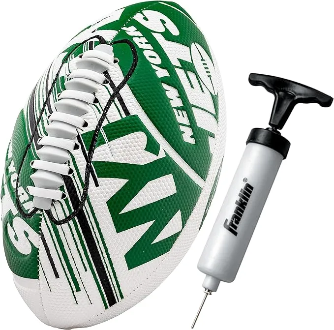 Franklin Sports NFL Team Footballs - Youth Mini Footballs for All NFL Teams - Kids Junior 8.5" Football + Air Pump Sets - Official NFL Licensed Footballs