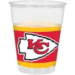 Kansas City Chiefs Clear Plastic Cups (16 oz) - Pack of 25 - Perfect for Tailgates, Parties & Game Day Celebrations