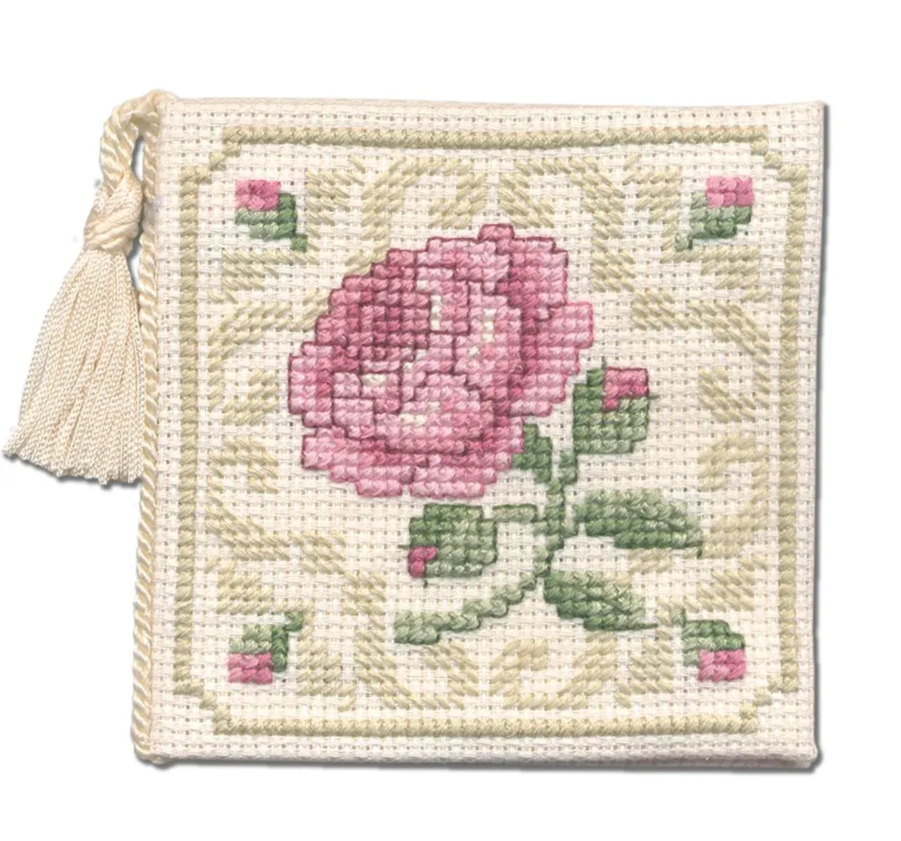 Needle Case Counted Cross Stitch Kit - Damask Rose