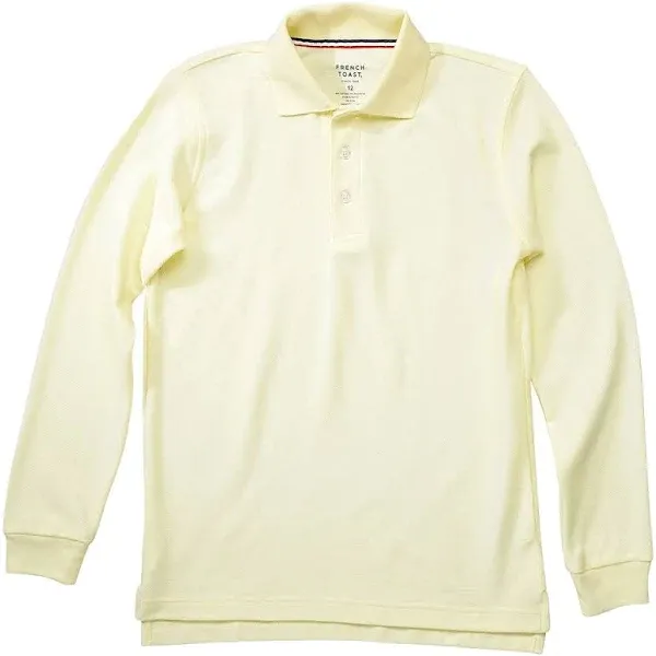 Boys 4-20 French Toast School Uniform Long-Sleeve Pique Polo, Size: Small, Navy