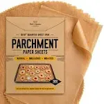 Quarter Sheet Pans 8x12 inch Pack of 120 Parchment Paper Baking Sheets by Bakers Signature Precut Silicone Coated & Unbleached Will Not Curl or Burn