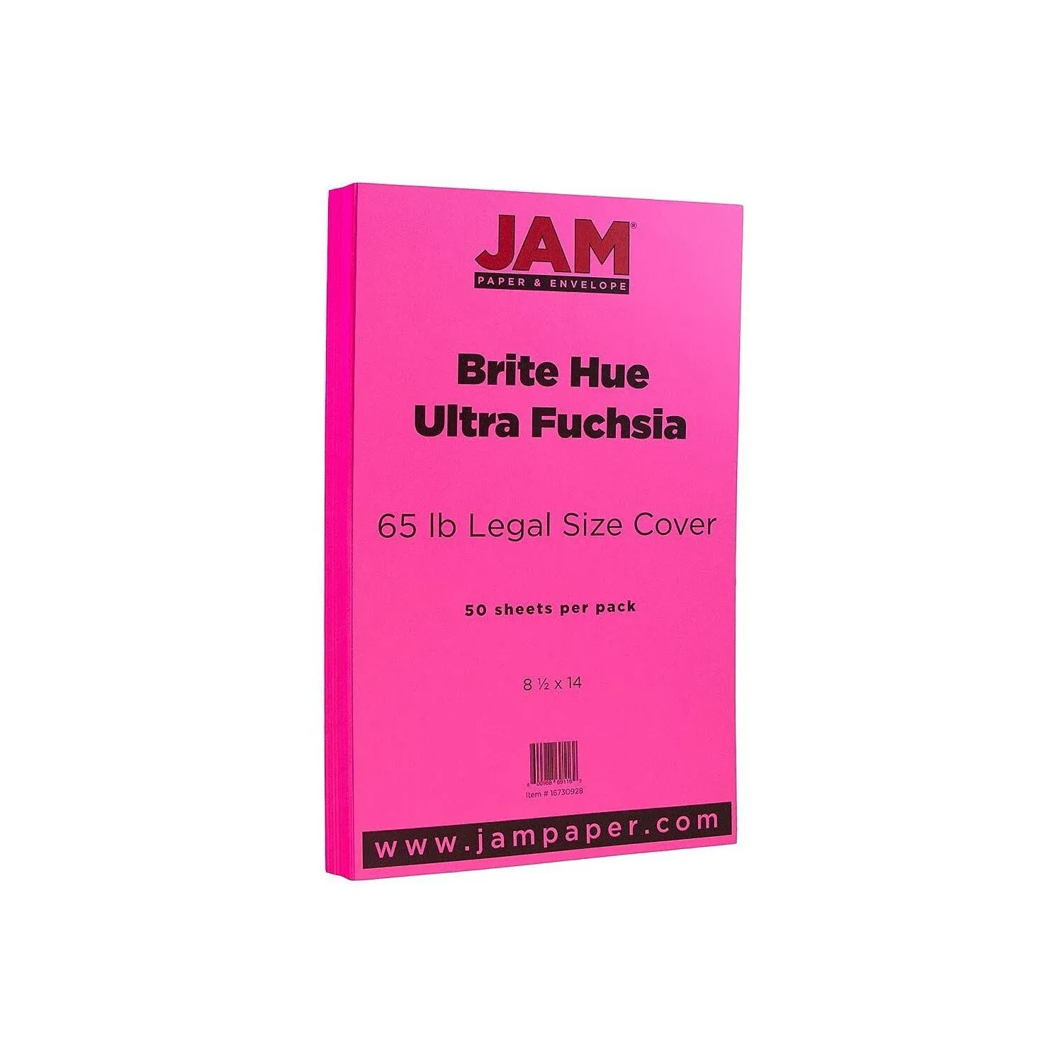 JAM PAPER Legal 65lb Cardstock - 8.5 x 14 Coverstock - 176 gsm - Ultra Fuchsia Pink - 50 Sheets/Pack