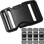 Buckles for 1-1/2 inch Wide Webbing Straps: Quick Side Release Buckle 4 Set and Tri-Glide Slide 8 Pcs Fit 1.5" Nylon Web Belt