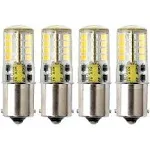 4PCS 1141 LED Bulb 12V, Waterproof Design, BA15S Bayonet Single Contact Base for Landscape RV Camper Interior Marine Boat Trailer Lights, Daylight White 6000K