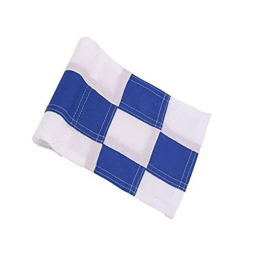 KINGTOP Checkered Golf Flag All 8x6 Inch – 420D Nylon, Tube Inserted – Mini Practice Putting Green Flags for Yard