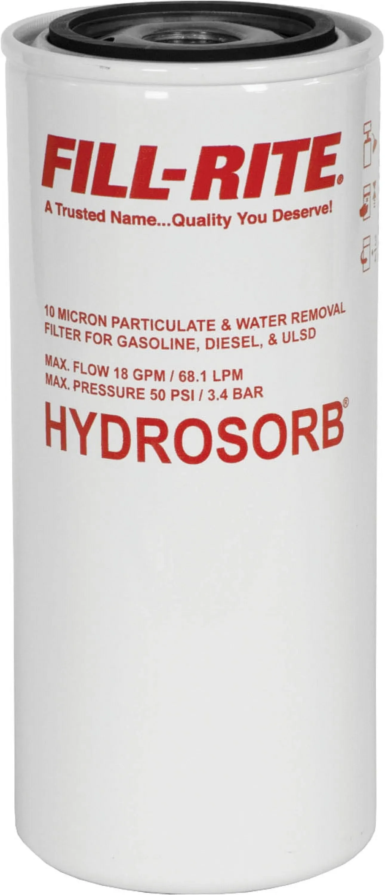 Fill Rite F1810HM0 Hydrosorb Filter For Gasoline, Diesel &amp; ULSD