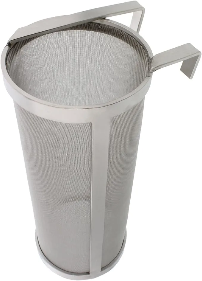 Brewing 4x10 inch Hopper Spider Strainer Stainless 300 Micron Hops Beer Filter