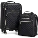 Kenneth Cole Reaction 'Chelsea' 28-Inch Chevron Quilted Expandable 8-Wheel Spinner Checked Suitcase Black 