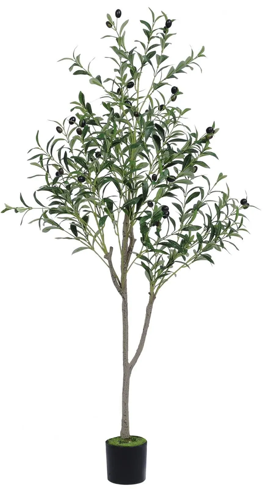 VIAGDO Artificial Olive Tree 6ft Tall Fake Potted Olive Silk Tree with Planter Large Faux Olive Branches and Fruits Artificial Tree for Home Office Living Room Decor Indoor, 1176 Leaves