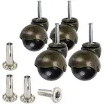 Skelang 2 inch Ball Caster Stem Caster Wheel with Sockets, Vintage Antique Swivel Caster for Furniture, Sofa, Chair, Cabinet,Pack of 4