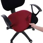 Smiry Stretch Jacquard Office Computer Chair Seat Covers Removable Washable Antidust Desk Chair Seat Cushion Protectors Burg