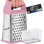 Gorilla Grip Professional 100% BPA Free 4 Sided Cheese Grater, Stainless Steel XL Box Graters with Ergonomic Handle, par